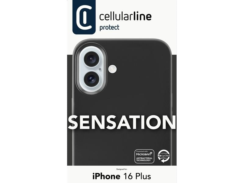Cellular Line Back Cover Sensation iPhone 16 Plus Black