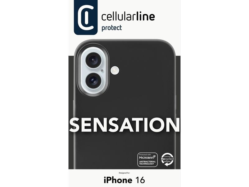 Cellular Line Back Cover Sensation iPhone 16 Black