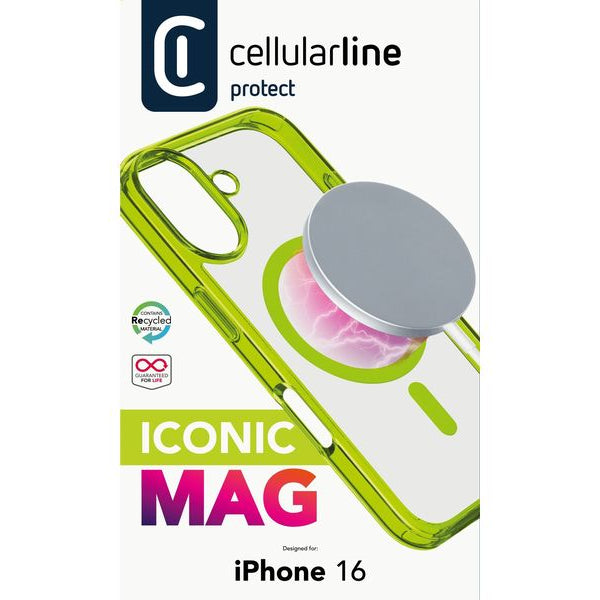 Cellular Line Back Cover Iconic iPhone 16 Lime