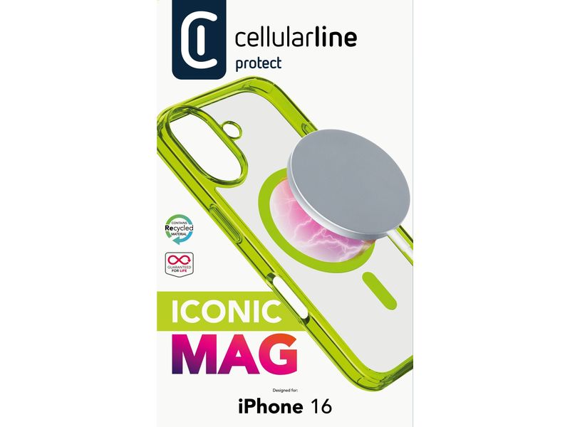 Cellular Line Back Cover Iconic iPhone 16 Lime