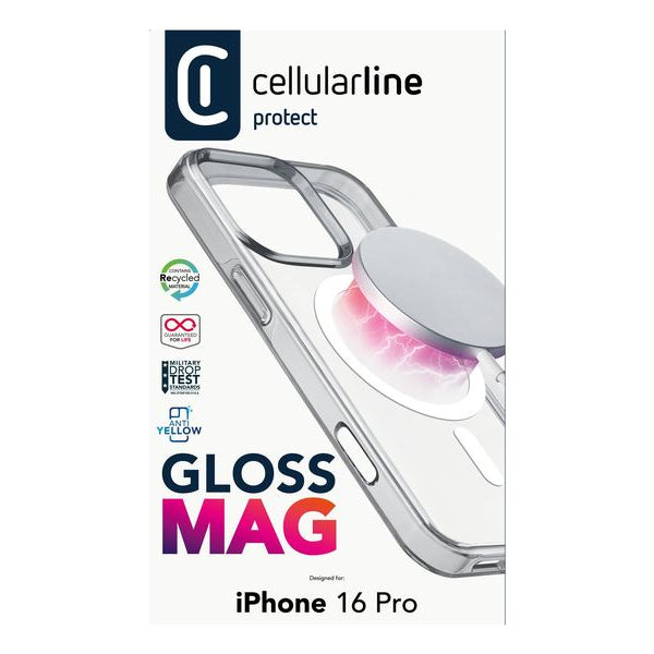 Cellular Line Back Cover Gloss Case iPhone 16 Pro Transparent