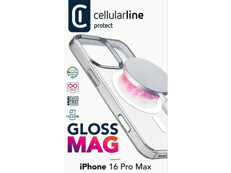Cellular Line Back Cover Gloss Case iPhone 16 Pro Max Transparent