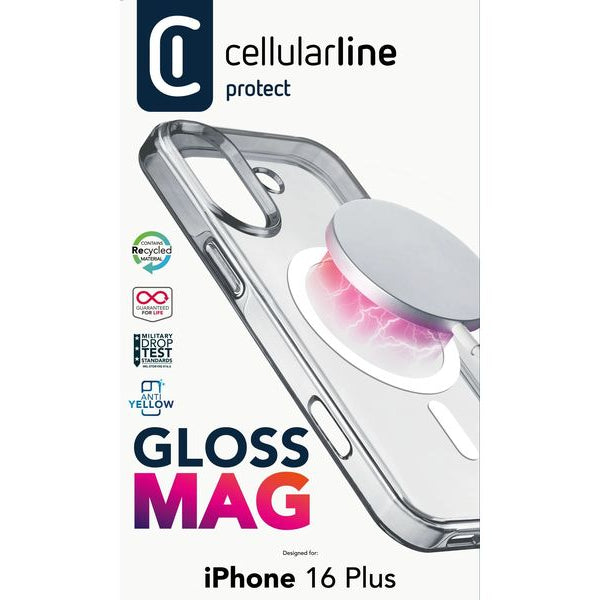 Cellular Line Back Cover Gloss Case iPhone 16 Plus Transparent