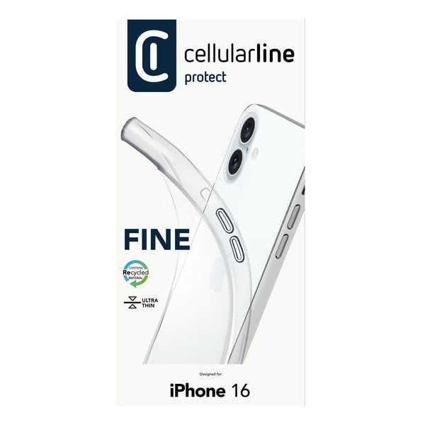 Cellular Line Back Cover Rubber Case iPhone 16 Clear