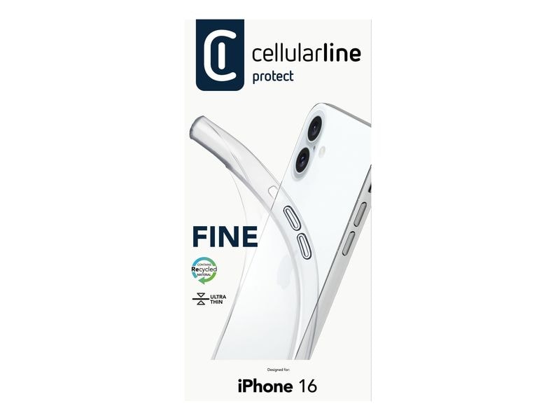 Cellular Line Back Cover Rubber Case iPhone 16 Clear