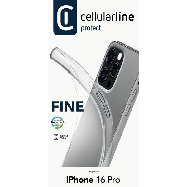Cellular Line Back Cover Rubber Case iPhone 16 Pro Clear