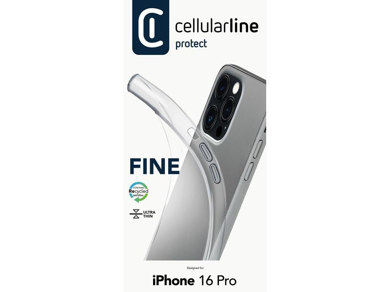 Cellular Line Back Cover Rubber Case iPhone 16 Pro Clear