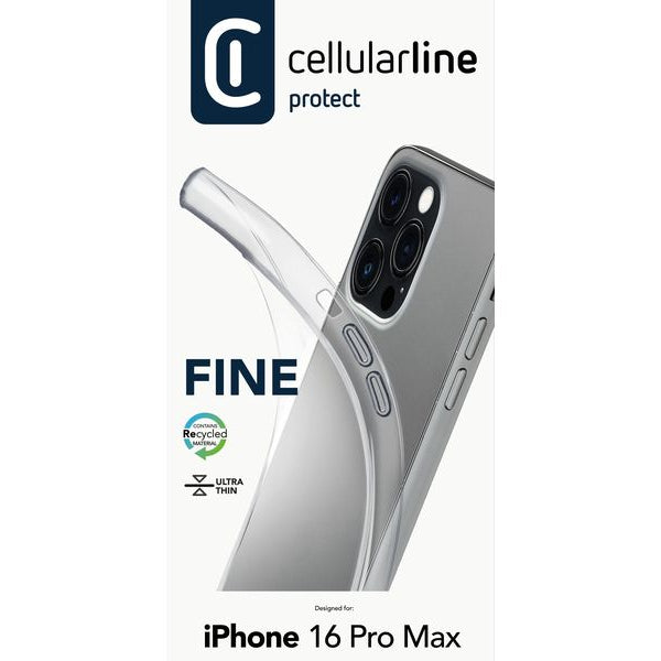 Cellular Line Back Cover Rubber Case iPhone 16 Pro Max Clear