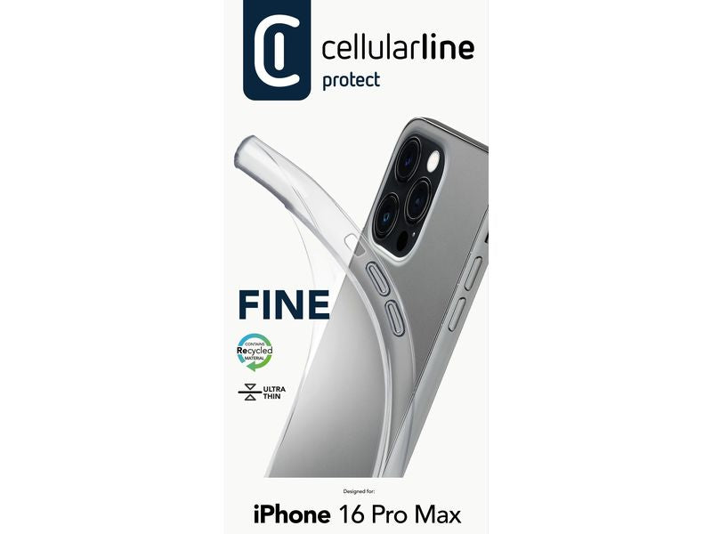 Cellular Line Back Cover Rubber Case iPhone 16 Pro Max Clear