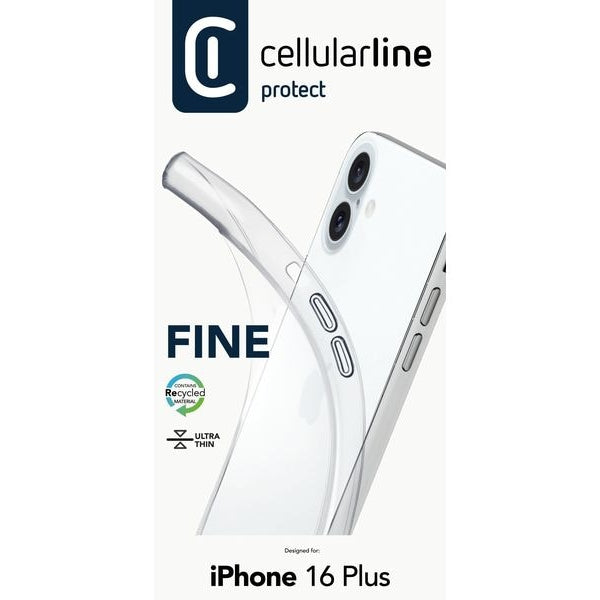 Cellular Line Back Cover Rubber Case iPhone 16 Plus Clear