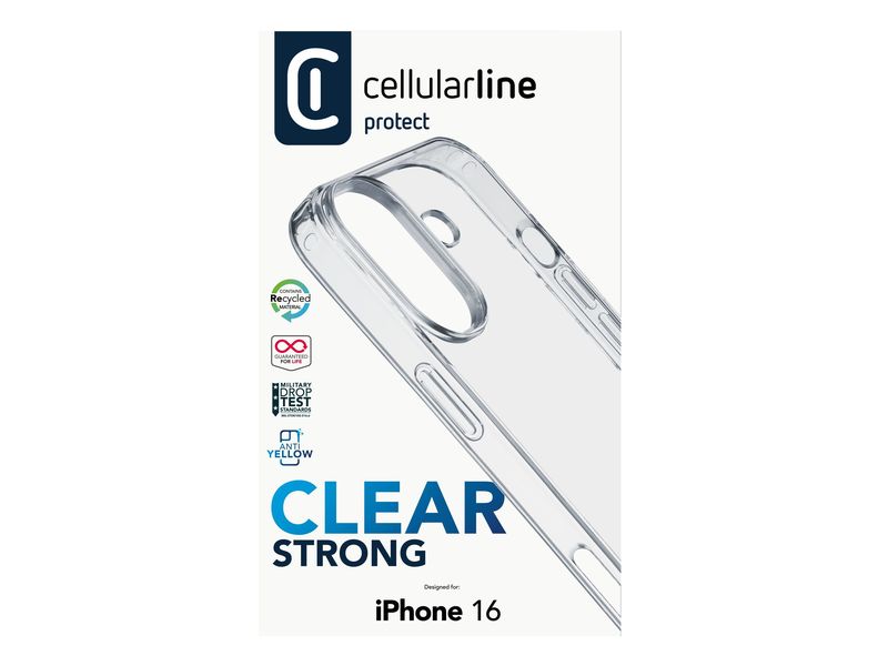 Cellular Line Back Cover Hard Case Clear iPhone 16 Transparent