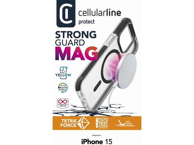 Cellular Line Back Cover Strong Guard iPhone 15 Transparent