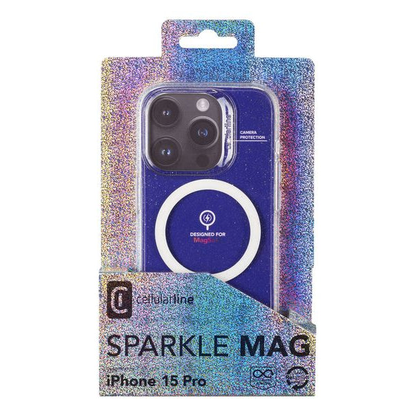 Cellular Line Back Cover Sparkle Case iPhone 15 Pro Transparent