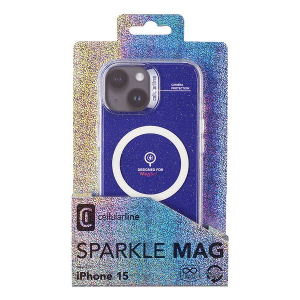 Cellular Line Back Cover Sparkle Case iPhone 15 Transparent