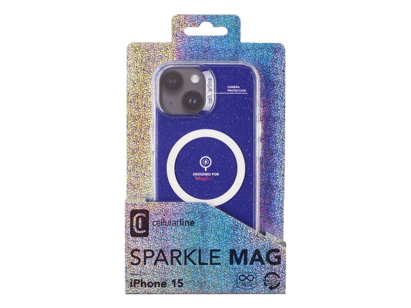 Cellular Line Back Cover Sparkle Case iPhone 15 Transparent