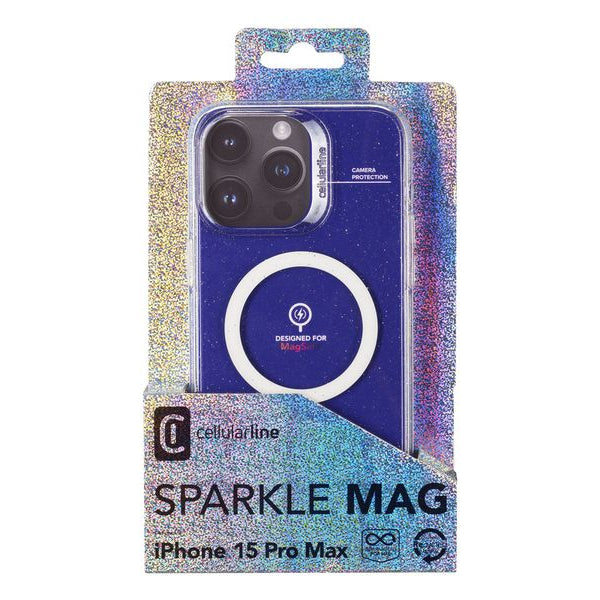 Cellular Line Back Cover Sparkle Case iPhone 15 Pro Max Transparent