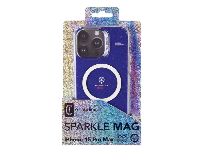Cellular Line Back Cover Sparkle Case iPhone 15 Pro Max Transparent
