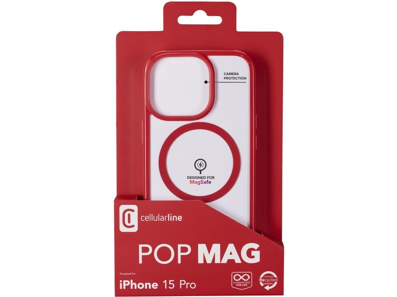 Cellular Line Back Cover Gloss Case iPhone 15 Pro Red