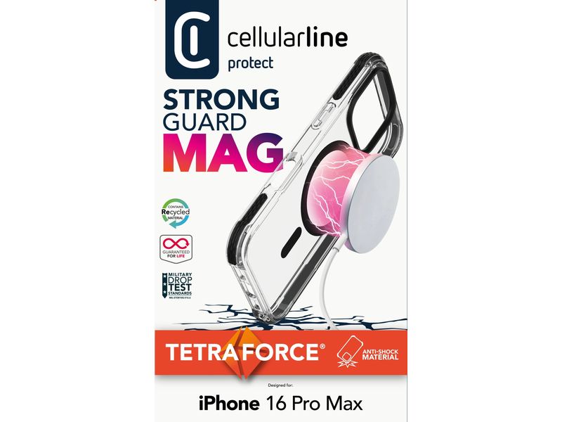 Cellular Line Back Cover Strong Guard iPhone 16 Pro Max Transparent