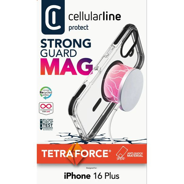 Cellular Line Back Cover Strong Guard iPhone 16 Plus Transparent