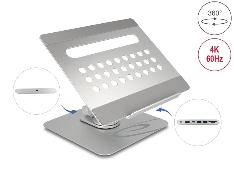 Delock Tablet- und Notebook-Ständer mit Dockingstation