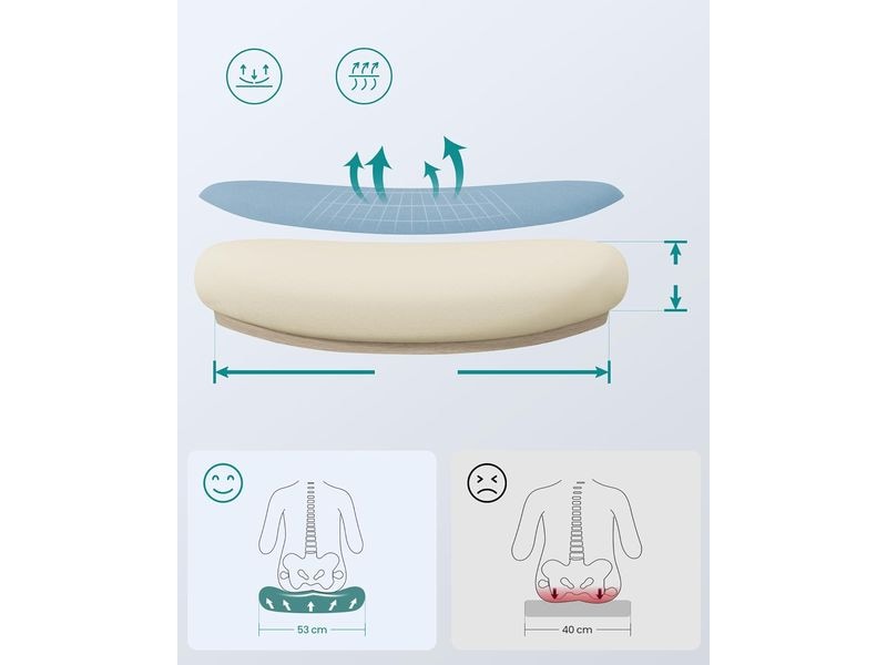 Songmics Bürostuhl mit klappbaren Armlehnen Hellblau