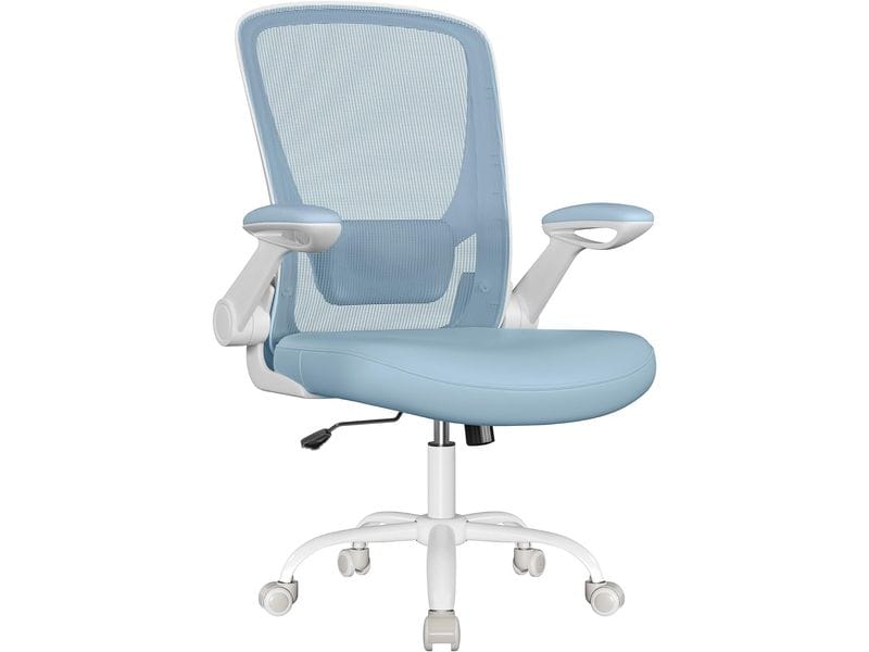 Songmics Bürostuhl mit klappbaren Armlehnen Hellblau