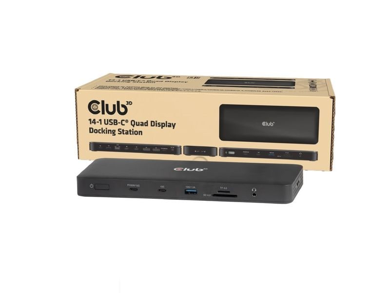 Club 3D Dockingstation CSV-2540 14-1 USB-C Quad-Display