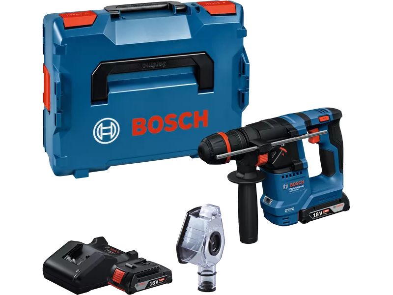 Bosch Professional Akku-Bohrhammer mit ONECHUCK GBH 18 V-18 X 2x Akku in L-BOXX
