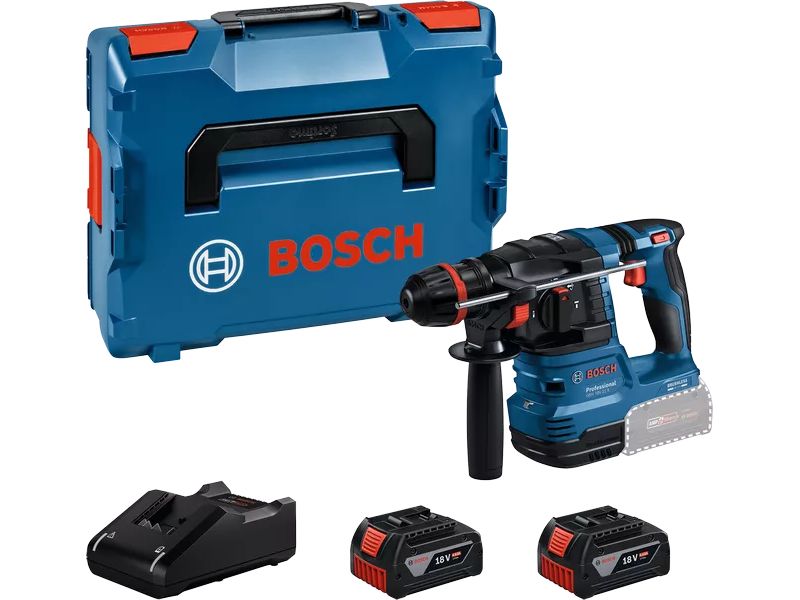 Bosch Professional Akku-Bohrhammer mit ONECHUCK GBH 18 V-22 X 2x Akku in L-BOXX