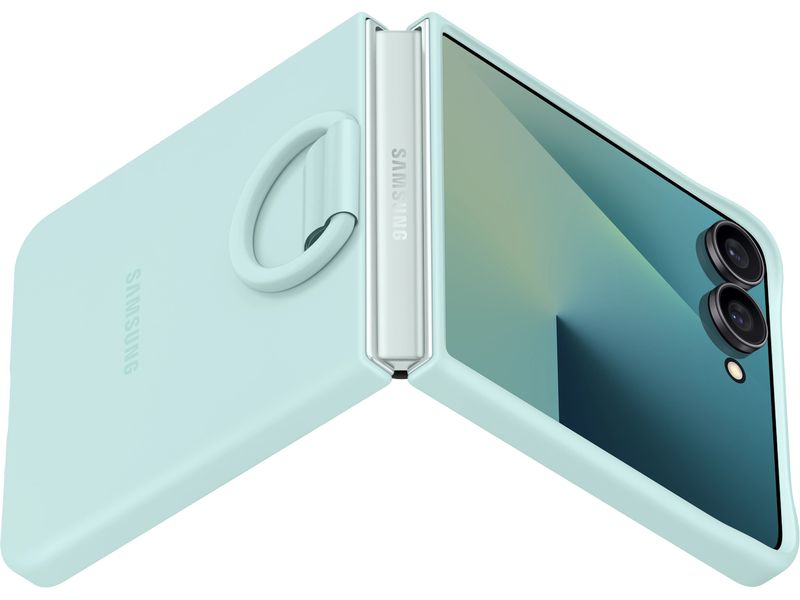Samsung Back Cover Ring Case für Galaxy Z Flip7 Light Cyan