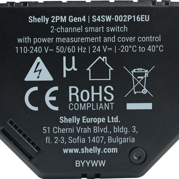 Shelly 2PM Gen4 WiFi-Switch Matter