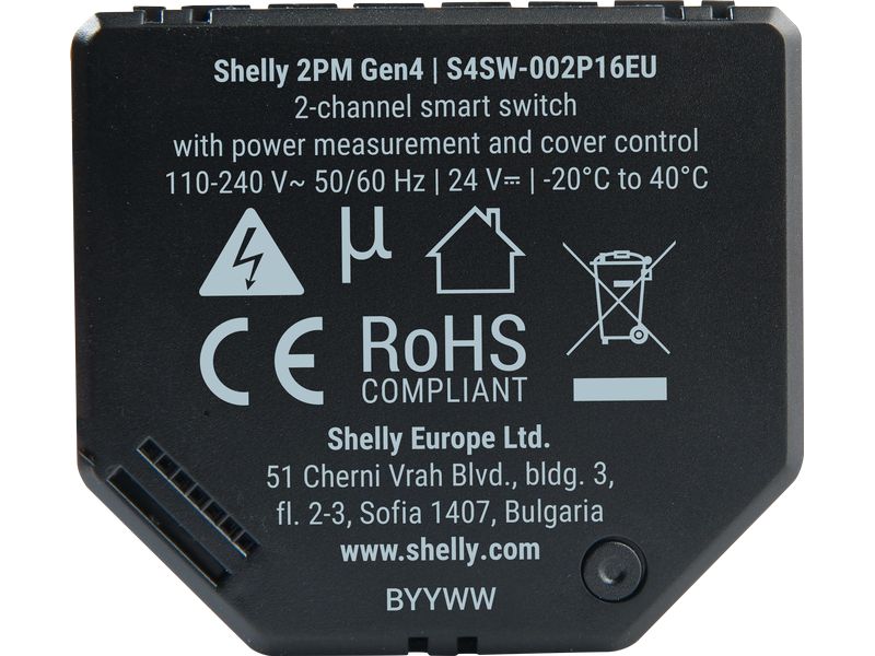 Shelly 2PM Gen4 WiFi-Switch Matter
