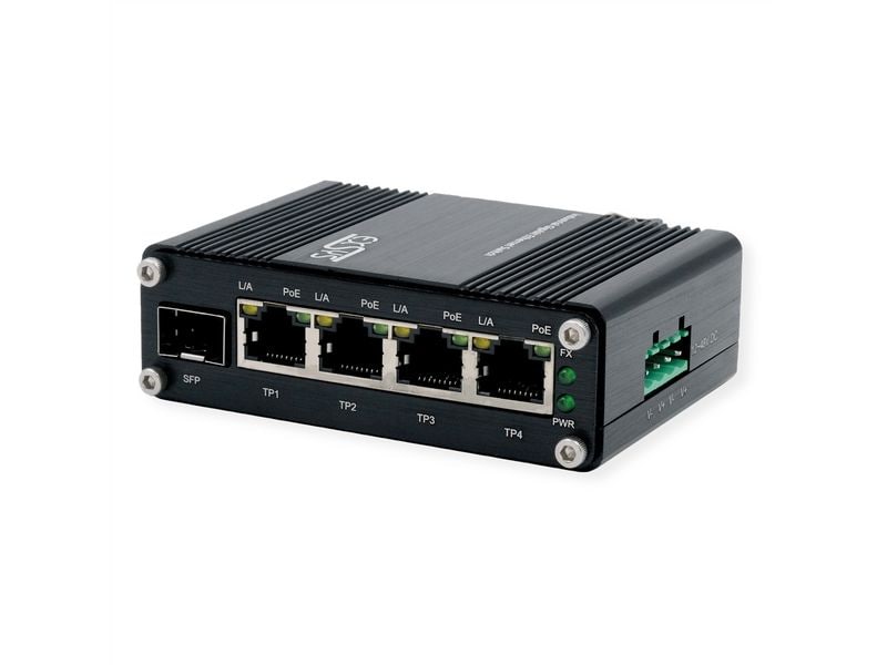 Exsys PoE+ Switch EX-62020POE-SFP 5 Port