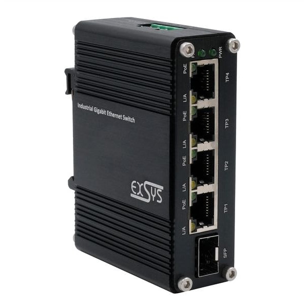 Exsys PoE+ Switch EX-62020POE-SFP 5 Port