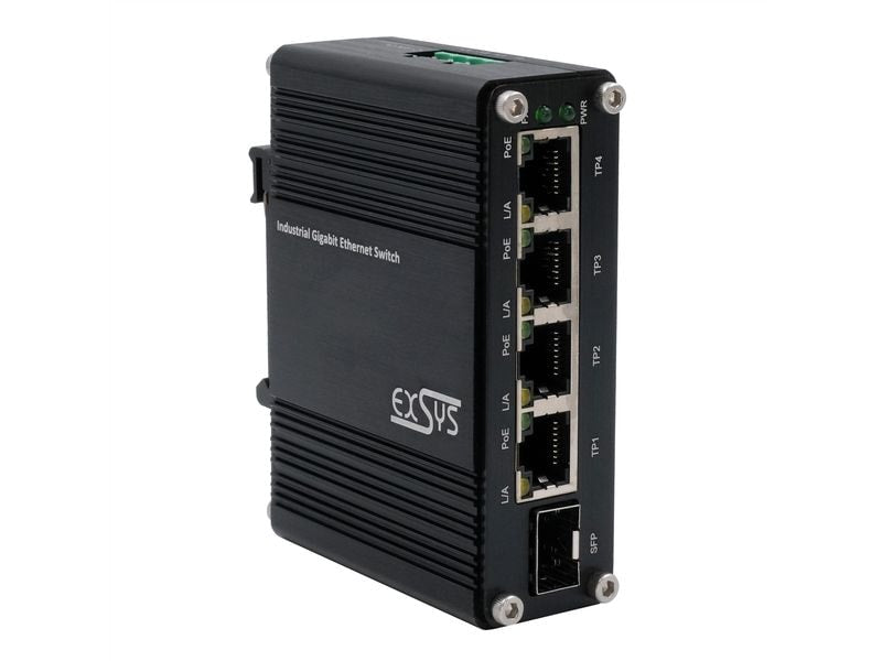 Exsys PoE+ Switch EX-62020POE-SFP 5 Port