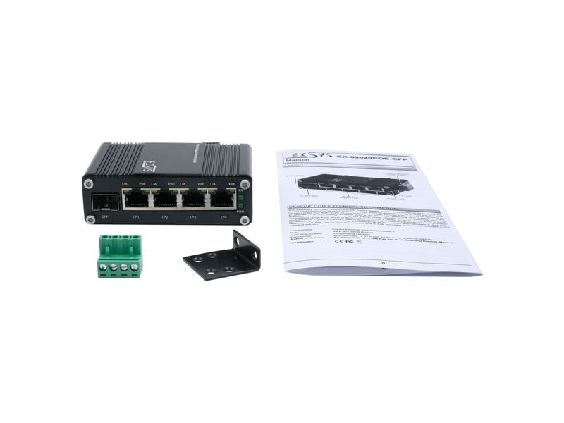 Exsys PoE+ Switch EX-62020POE-SFP 5 Port