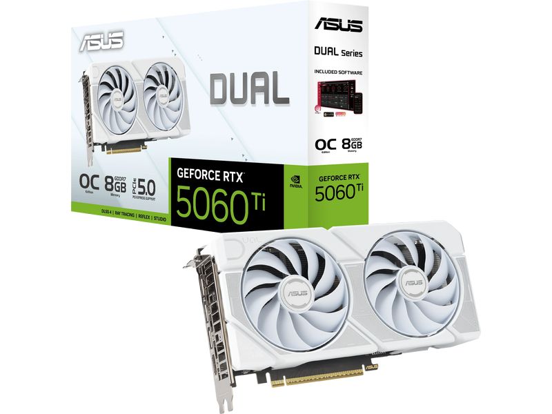 ASUS Grafikkarte Dual GeForce RTX 5060 OC Ti 8 GB Weiss