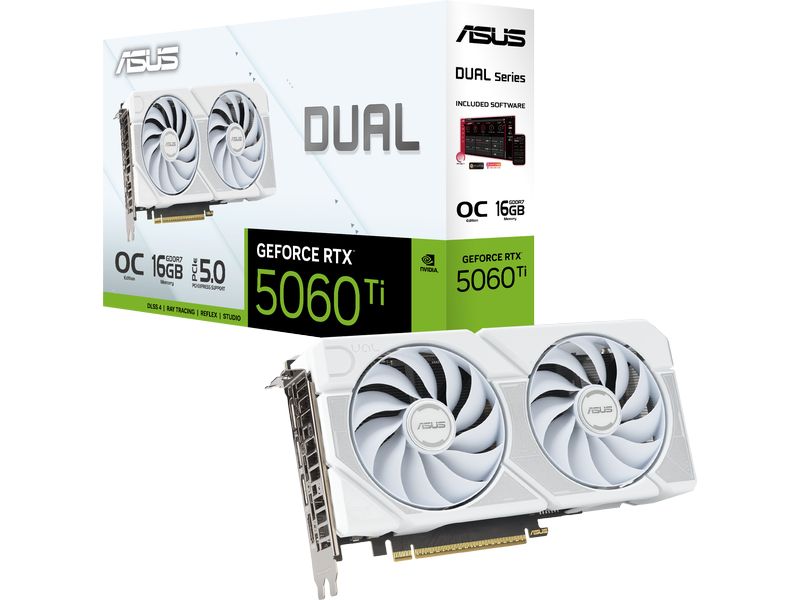 ASUS Grafikkarte Dual RTX 5060 Ti OC 16 GB Weiss