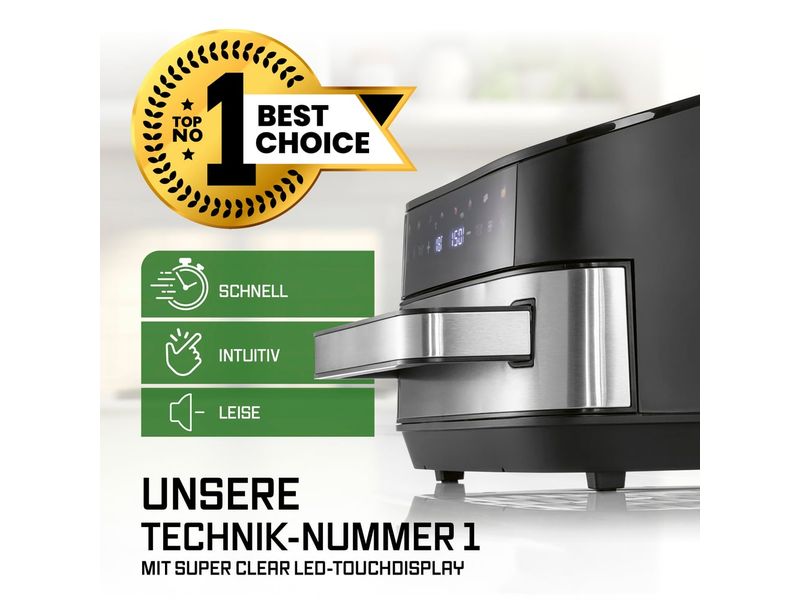 GOURMETmaxx Heissluftfritteuse mit XXL-Garfläche 7 l