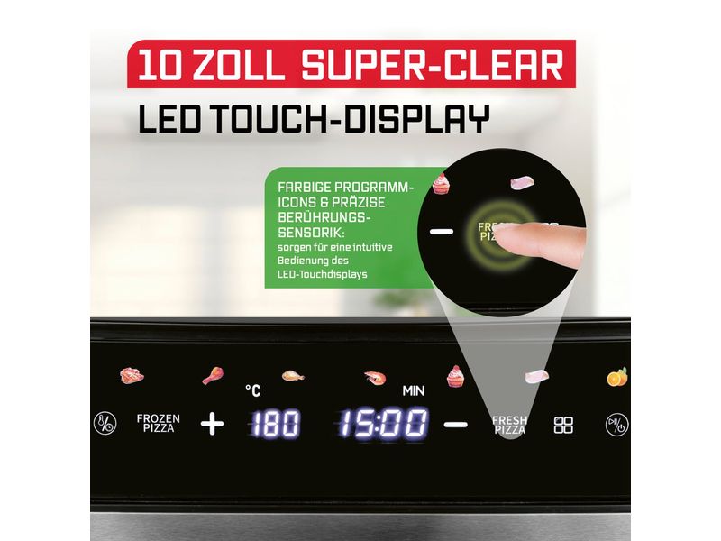 GOURMETmaxx Heissluftfritteuse mit XXL-Garfläche 7 l