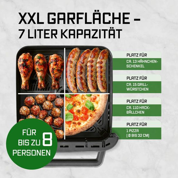 GOURMETmaxx Heissluftfritteuse mit XXL-Garfläche 7 l