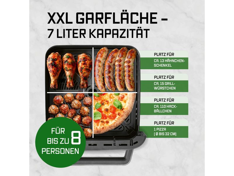 GOURMETmaxx Heissluftfritteuse mit XXL-Garfläche 7 l