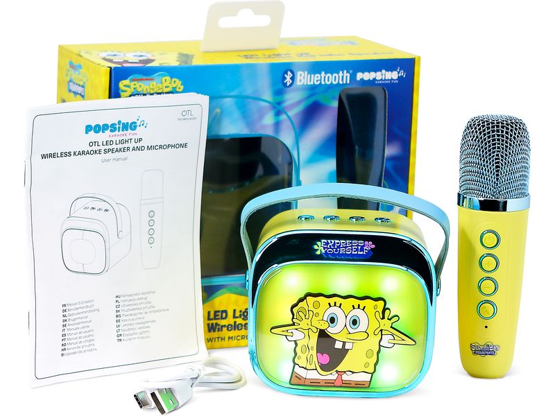 OTL Spongebob LED Wireless Karaoke Lautsprecher und Mikrofon