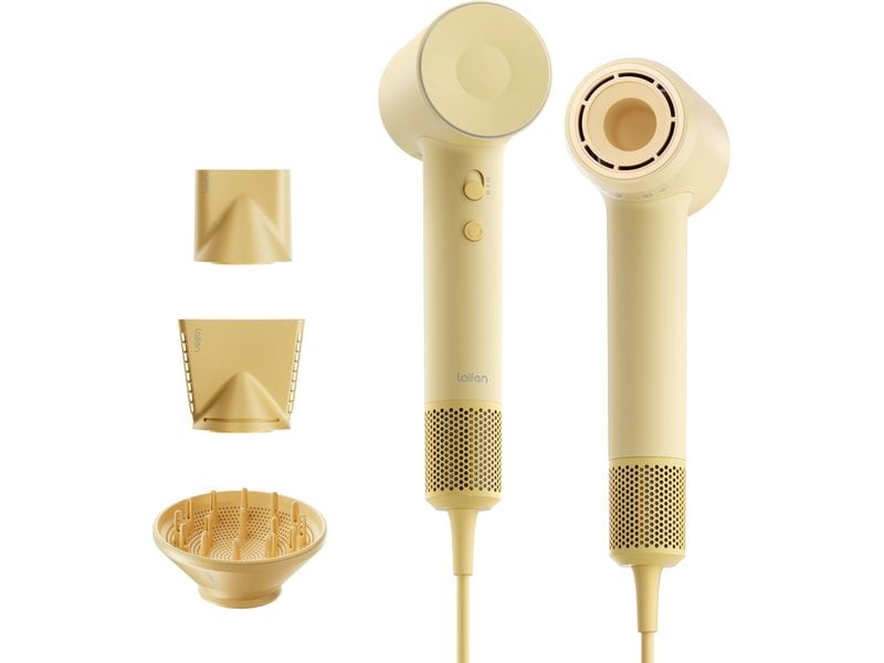 Laifen Haartrockner SE 2, 3 Aufsätze & Magnetanschlusss, Gelb