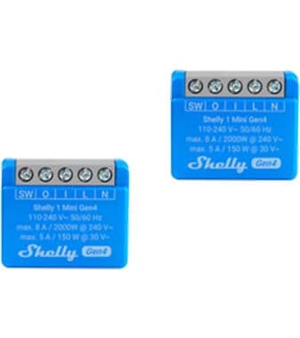 Shelly WLAN-Schaltaktor 1 Mini Gen4 x 2 Blau