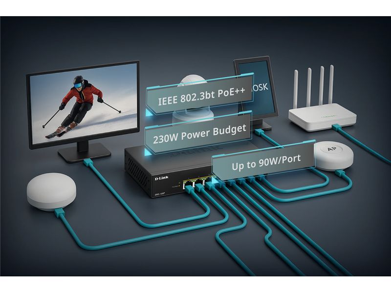 D-Link PoE++ Switch DMS-108P 8 Port