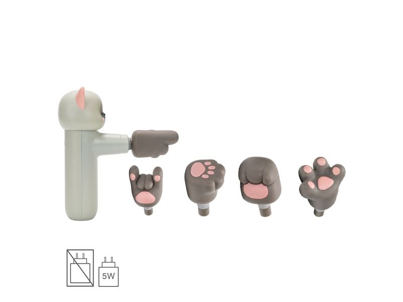 Acecool Handmassagegerät Katze, Hellgrau