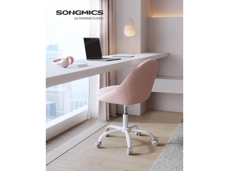 Songmics Bürostuhl mit Fusskreuz, Rosa