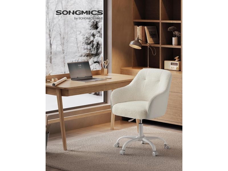 Songmics Bürostuhl mit Fusskreuz, Capuccino